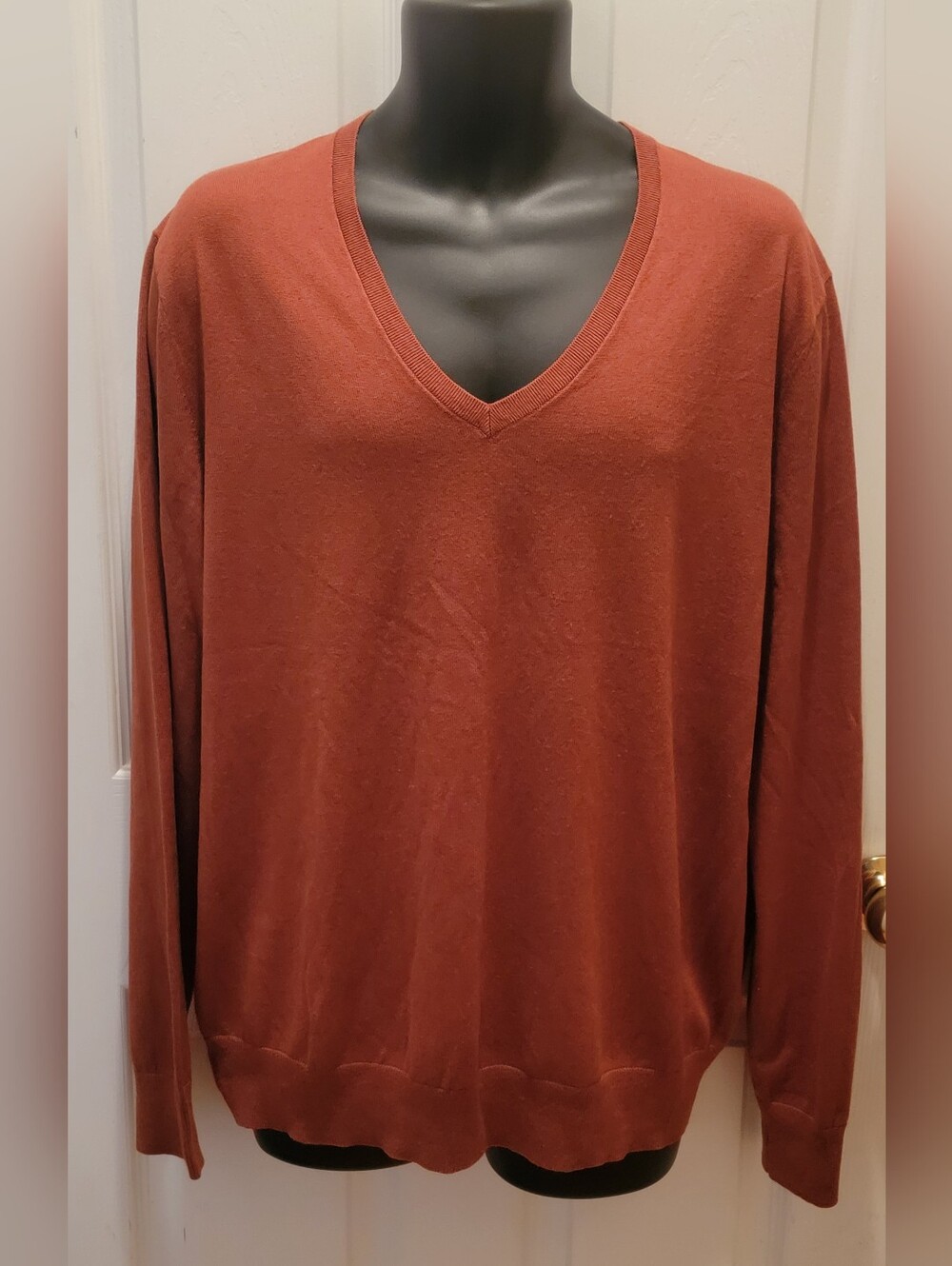 Banana Republic Mens Luxury Blend Silk Cotton Cashmere V Neck Sweater - Size XL